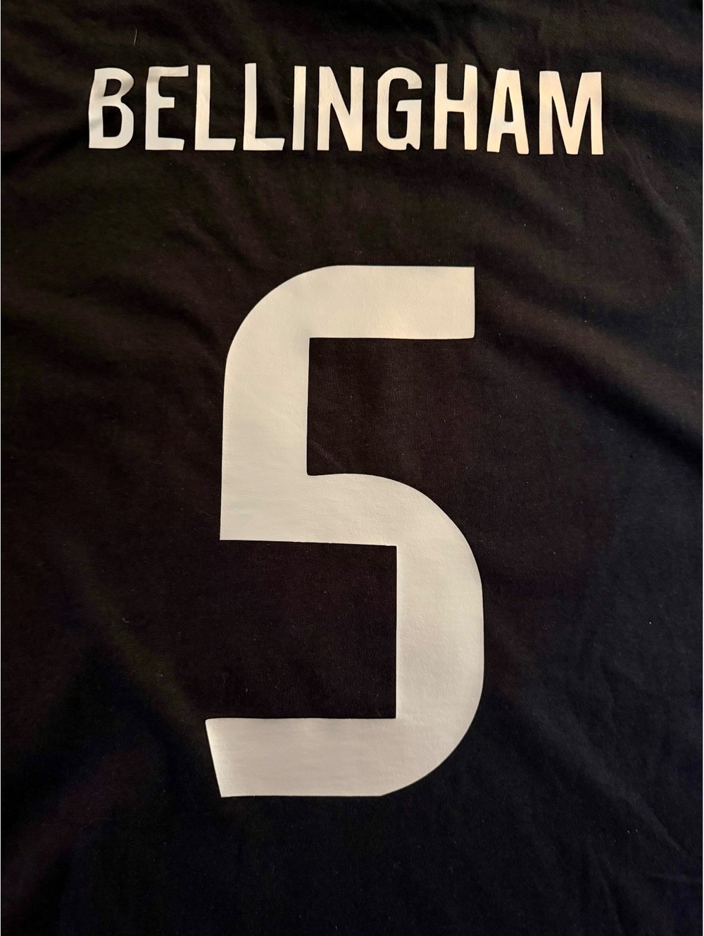 Large Adidas Real Madrid Black Cotton T-shirt Bellingham #5